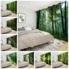 Set Of 2 Forest Landscape Curtains Green Nature Scenery Bedroom Living Room Thermal Insulated Darkening Drapes Curtain Light Blocking For Great Made