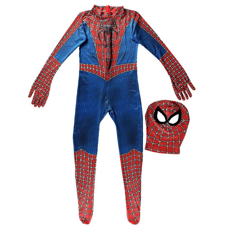 Factory  Halloween Movie Character Costumes Superhero SpiderMan Mask with Headgear Adults Jumpsuit  Milk Silk Fabric