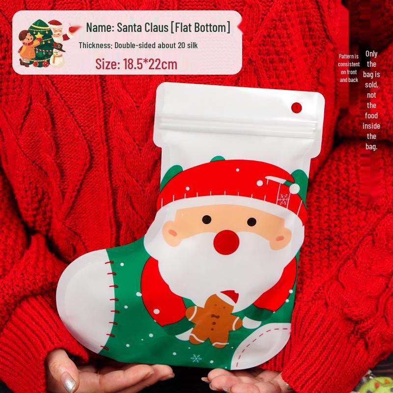 Festive Red Sock Candy Gift Bags: Christmas Self-Sealing Holiday Decoration