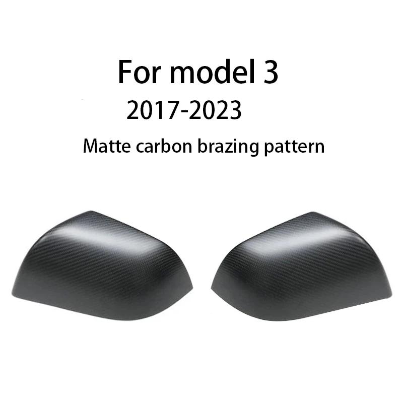 Dry Carbon Fiber Mirror Caps for Tesla Model Y/3 Highland 2017-2025 2025 Sticky Installation Matte/Glossy Style Mirrors Cover