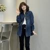 Casual Pocket Denim Blouse Loose Fit Fashion Shirt for Women Spring Fall Daily Outer Top