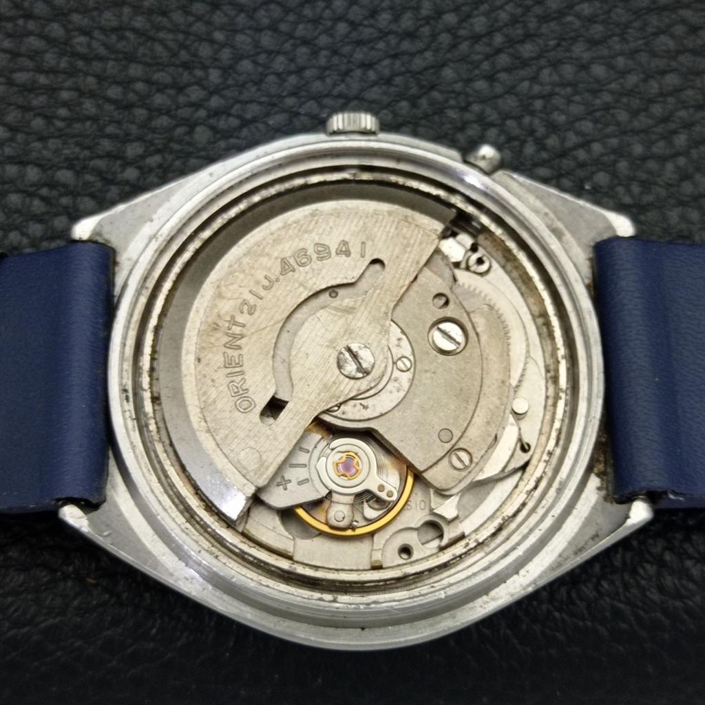VINTAGE ORIENT AUTOMATIC 46941 JAPAN MENS BLUE COLOR DIAL WATCH A500755-5 R154-a500755