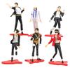 Set of 6 Male and Female Figurine Models Standing On Display Bases Collectible Action Figures for Desk Shelf Decoration and Toy Collection