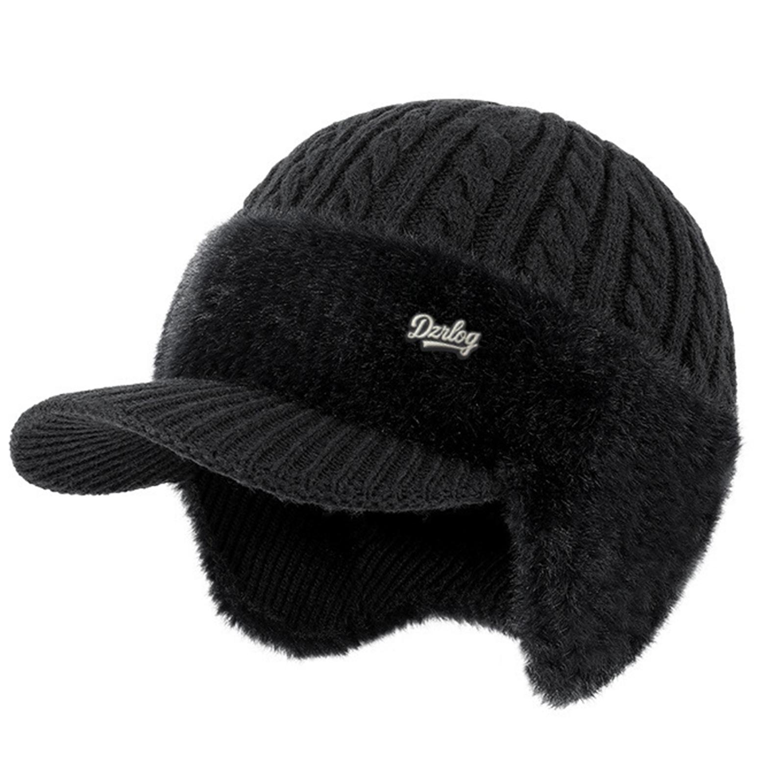 

Knitted Hat With Thick Fleece For Warmth one size чорний
