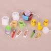Doll House Bathroom Set Shower Scene Accessories 1/12 Scale Miniature Funiture Craft Project Arrangement Decoration