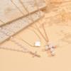 Rhinestone Pearl Cross Pendant Multi-Layer Choker Necklace: European & American Fashion Jewelry