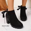 Fashion High-heeled Fashion Ankle Boots Women 2025 Spring Autumn Female Shoes Black Roman Style Suede Side Zip Short Botines for Women