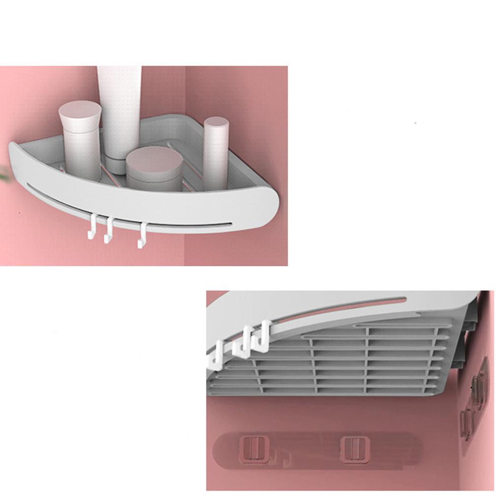 Scaffale Angolare Triangolare per Doccia Bagno Portasoggetti Organizer a Griglia per Vasca