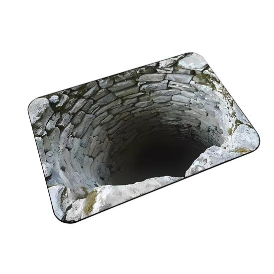 Yousheng 3D Pond Floor Mat Diatomaceous Earth Realistic Water Pit Fish Rug Absorbent Non-Slip Bathroom Rug for Entrance Kitchen Living Room