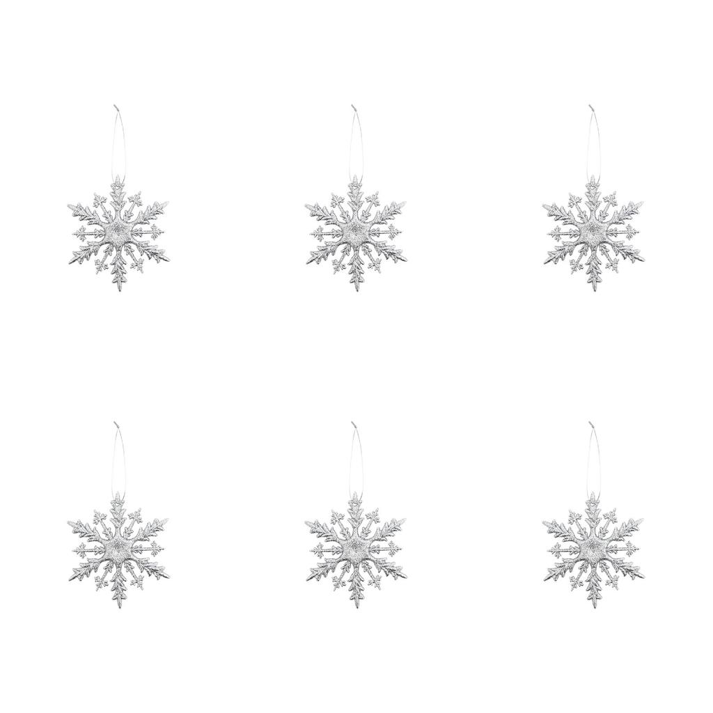 Glitter Acrylic Snowflake Ornaments For Christmas Tree Decorations Holiday Christmas Tree Hangings Festival Party Window Ornamen