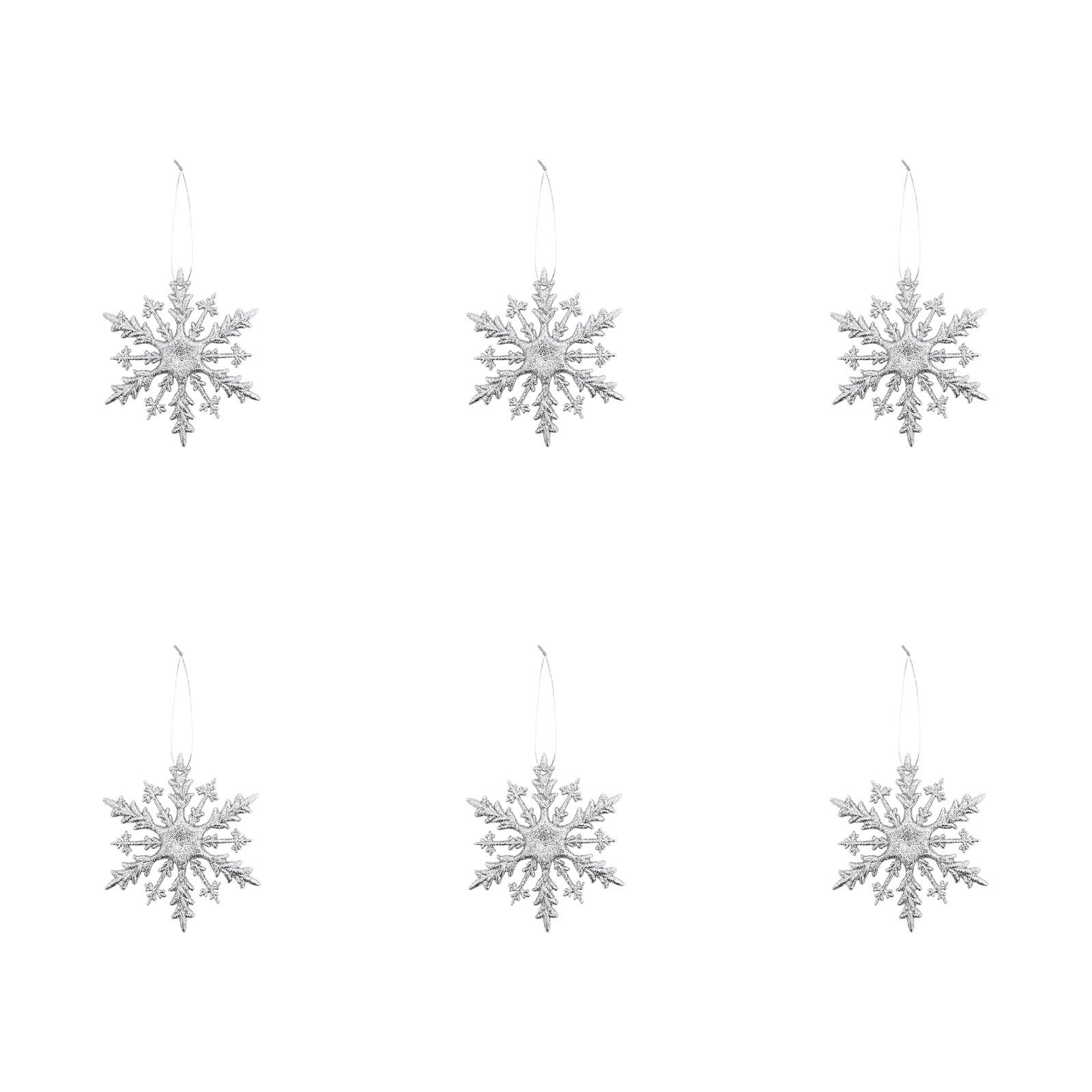 

Glitter Acrylic Snowflake Ornaments For Christmas Tree Decorations Holiday Christmas Tree Hangings Festival Party Window Ornamen