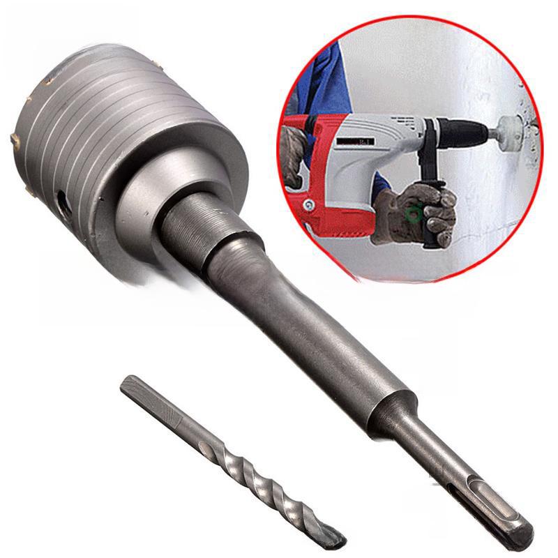 Set Ciocan Electric Deschizător Găuri în Perete cu Alezor Beton și Tijă Prelungită de Centrare
