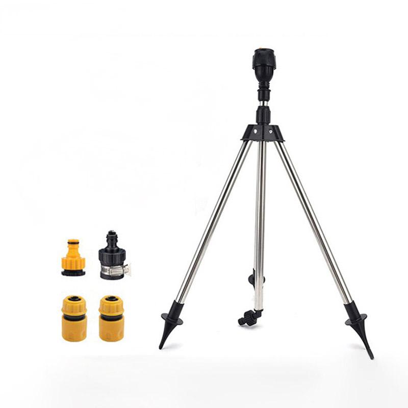 

360°Rotary Tripod Sprinkler Adjustable Range Telescopic Lawn Watering Sprinkler Standing Automatic Irrigation Sprinkler Head серебряный