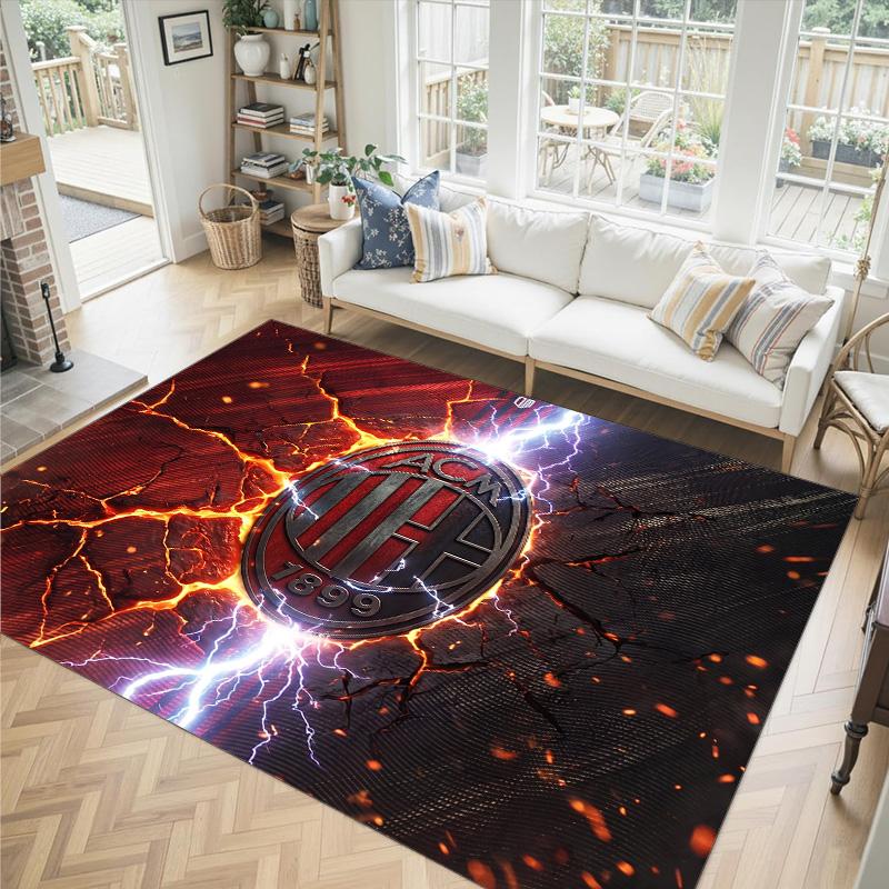 AC Milan Design Crystal Velvet Carpet Cozy Non?Slip Printed Rug For Bedroom Living Room Entrance