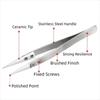Stainless Steel Ceramic Tipped Tweezers Ceramic Electronic Soldering Tweezers  Industrial