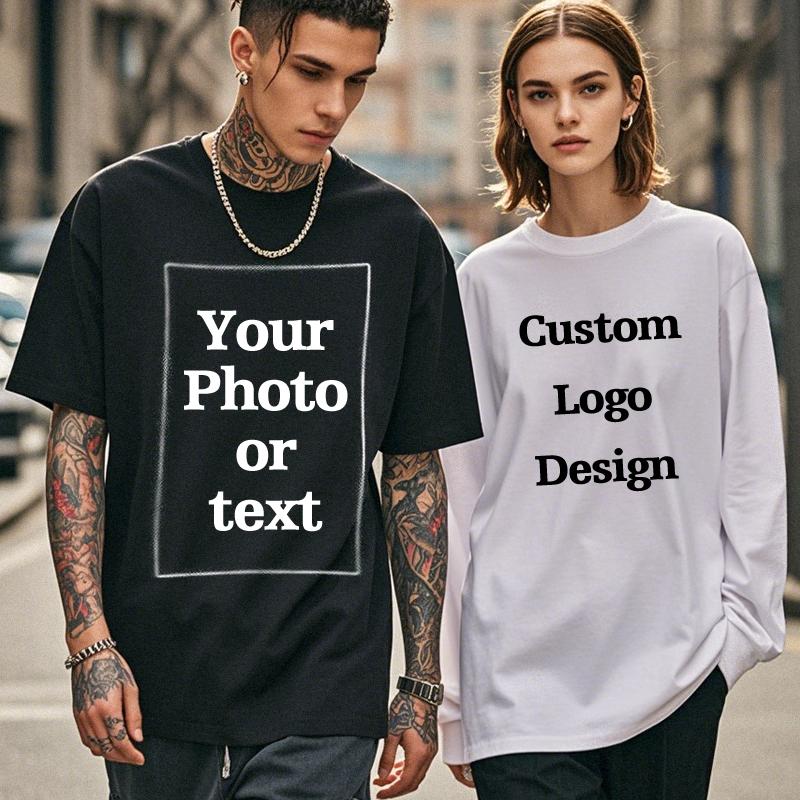 Custom T shirt Customized tshirt Personalized Tee Shirt Diy Print Your Photo Brand Logo Text Men Women 100 Cotton Premium Gift