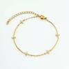 Classic Gold Plated Alloy Four-Leaf Clover Charm Bracelet for Women Simple Fresh Sweet Jewelry Valentine's Day Gift