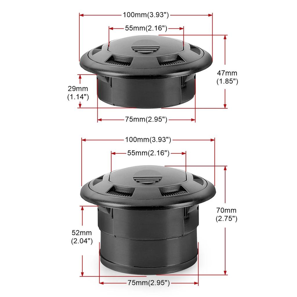 Air Vent Outlet Air Conditioning Vent Car Air Conditioner Outlet For Webasto Eberspacher Heater Lack Closeable Rotatable 75mm