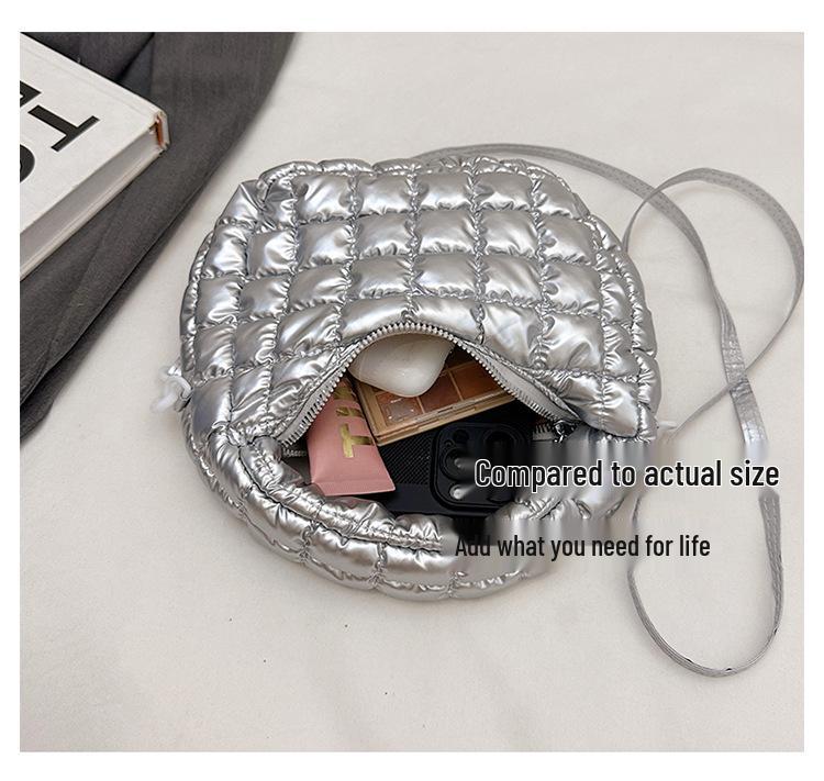 Women's Lightweight Cloud Bubble Crossbody Bag - Luxury Grid, Exquisite Dumpling Design
