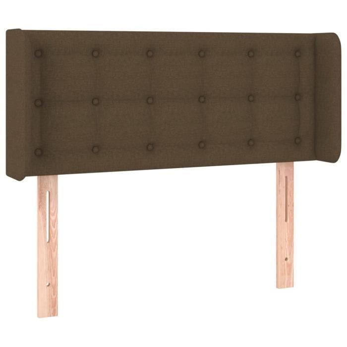 VidaXL Tête de lit avec oreilles Marron Foncé 83x16x78-88 cm Tissu3119179