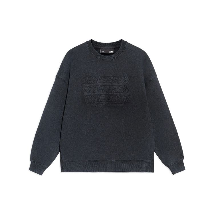 

Li Ning CF Sports Fashion Series Letter Embroidery Loose Round Neck Pullover Hoody Unisex Hoody Black AWDS553-1 L