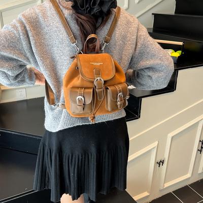 Multi-pocket Backpack, New Autumn and Winter Retro Matte Mini Small Backpack, Travel Photo Versatile Schoolbag