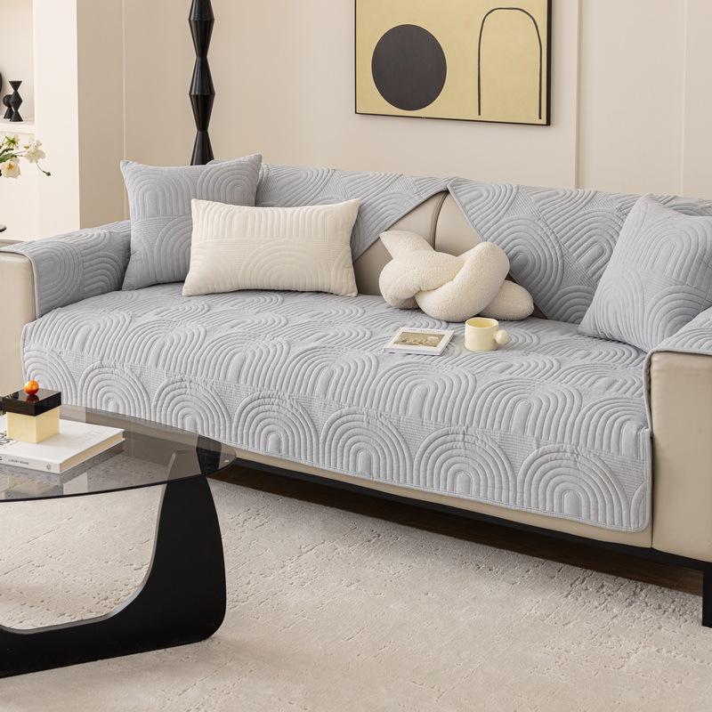 Chenille Quilted Sofa Cushion Four Seasons Universal Non-slip Leather Sofa Cover Cover Thickened Three People Cushion Cover Cloth