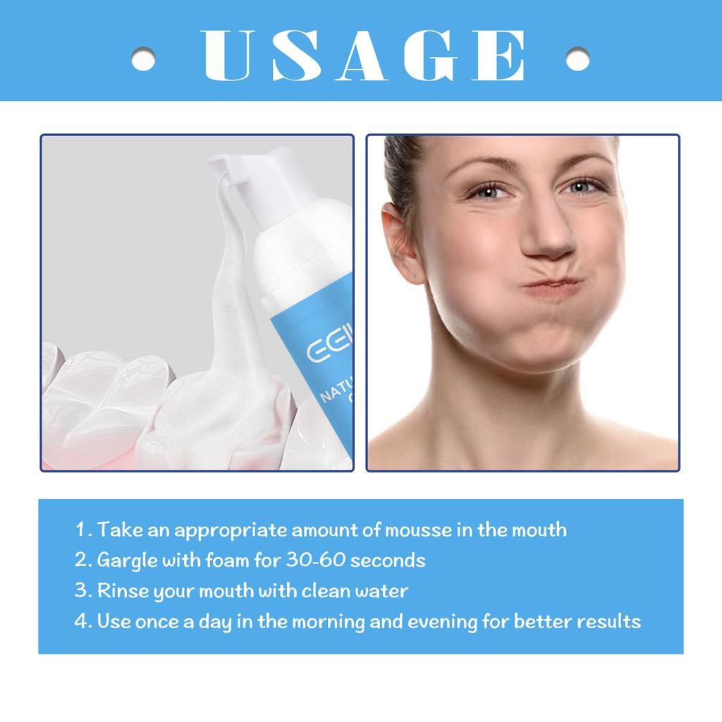 EELHOE Mousse Toothpaste Teeth Whitening Mousse Deep Cleaning Foam Toothpaste Removes Stains Fresh Breath Dental Care Tools 60ml