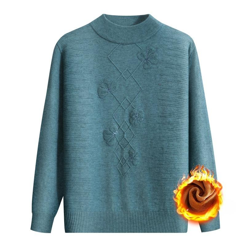 Pullover Herbst- und Winterwarmer Pullover Plus Samt Verdickt Damen Herbstkleidung