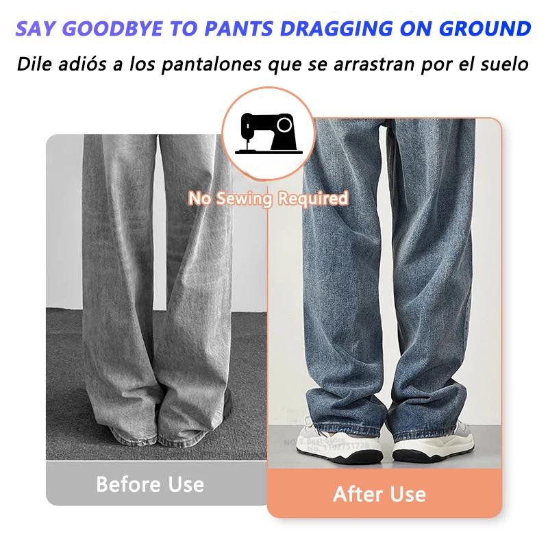 Invisible Leg Shorteners, Anti-Slip Pant Clips, Secure Tie Clips, Hidden Trouser Adjusters, Sewing Accessories (4-10 Pieces)