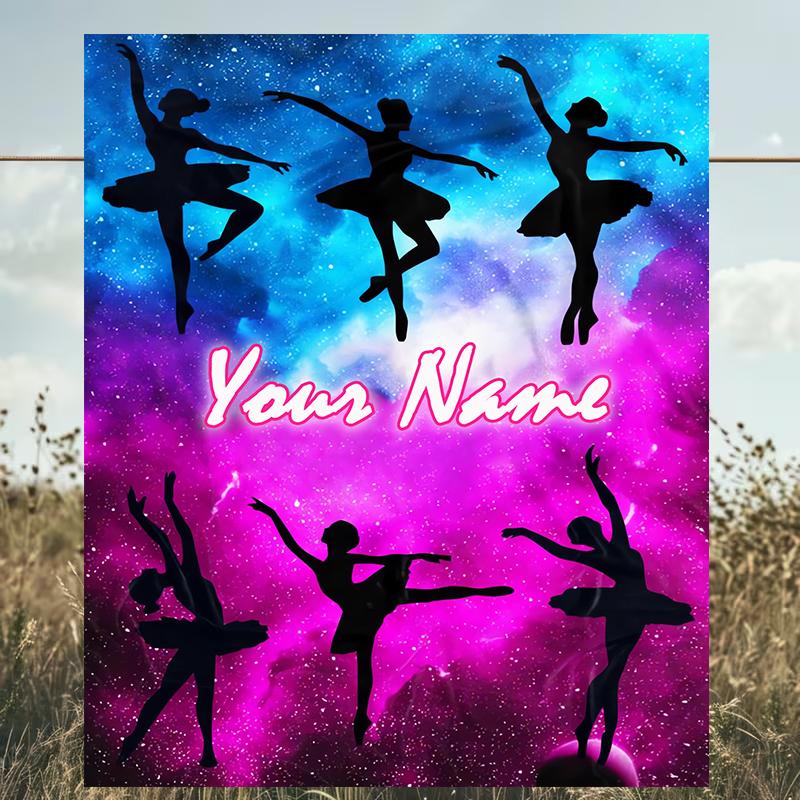 1PC Custom Name Stars Space Outdooor Flannel Blankets Patterns Throw Blanket All-Season Soft Gift for Couch, Bed, Camping Gifts