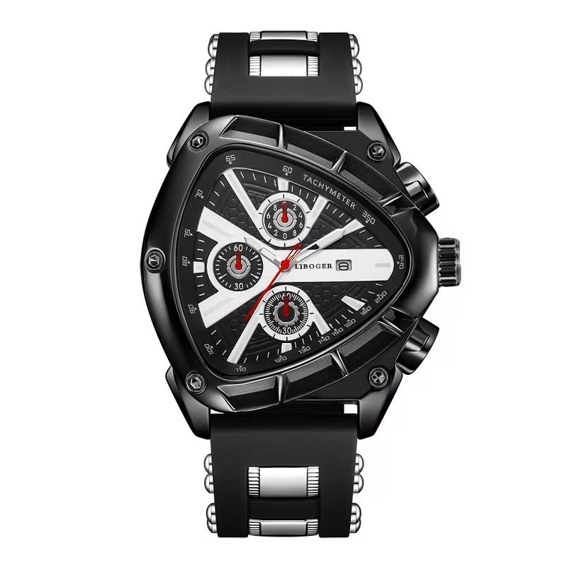 Unique Sports Men Watch High Quality Silicone Strap Auto Date Quartz Watches New Design Wristwatch Gifts For Him