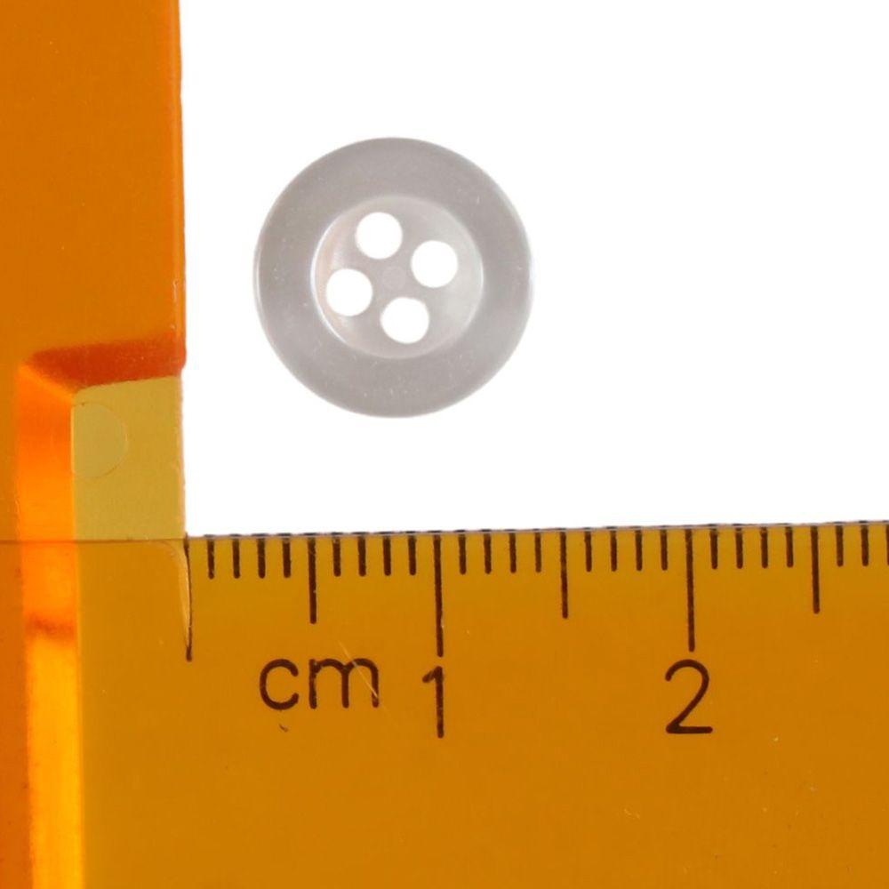 100 Stück 11MM 4-Loch Harz Standard Hemdknöpfe Klar Weiß Rund Klar Weiß Flachrückseite Dekoration