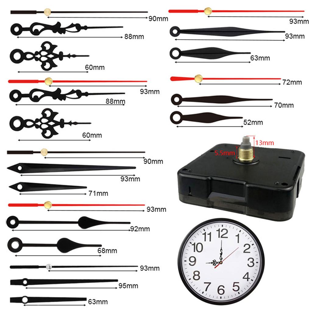 Set de mecanisme de ceas Reparație de ceas de perete Înlocuire cu baterie Motor de mișcare a ceasului Piese de bricolaj cu 7 mâini de ceas