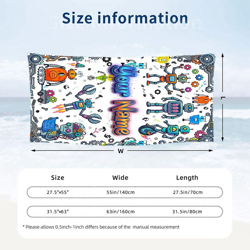 Celebration Party Theme Beach Towel Personalized Custom Name & Text Soft Quick Dry Beach Towel for Swimming Travel