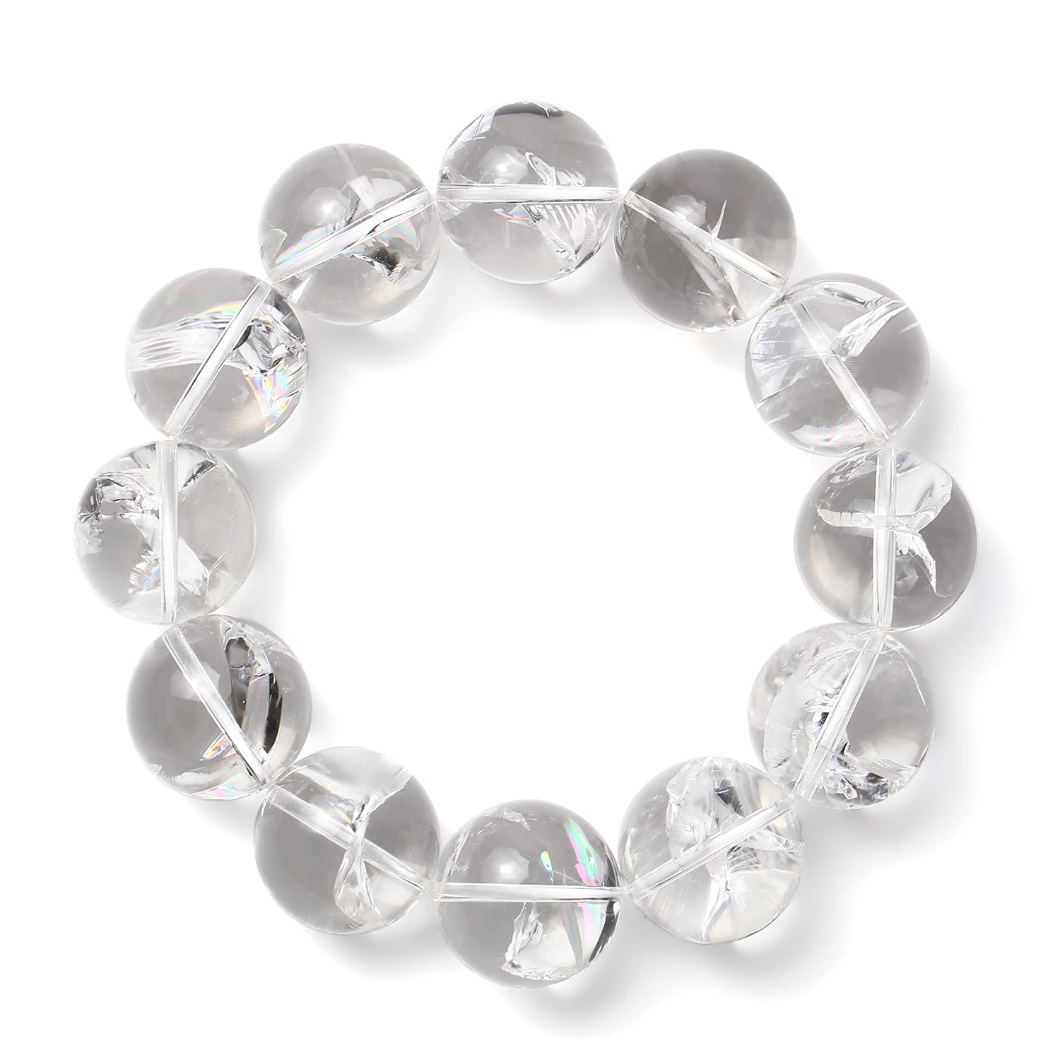 

Браслет из кварца Iris Rainbow Crystal 20 мм, натуральный камень Power Stone с коробкой из павловнии [Sekki] [b609_1]