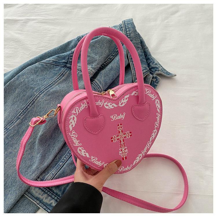 

Stylish Heart-shaped Shoulder Bag In Pu Material For Everyday Wear барбі рожевий колір