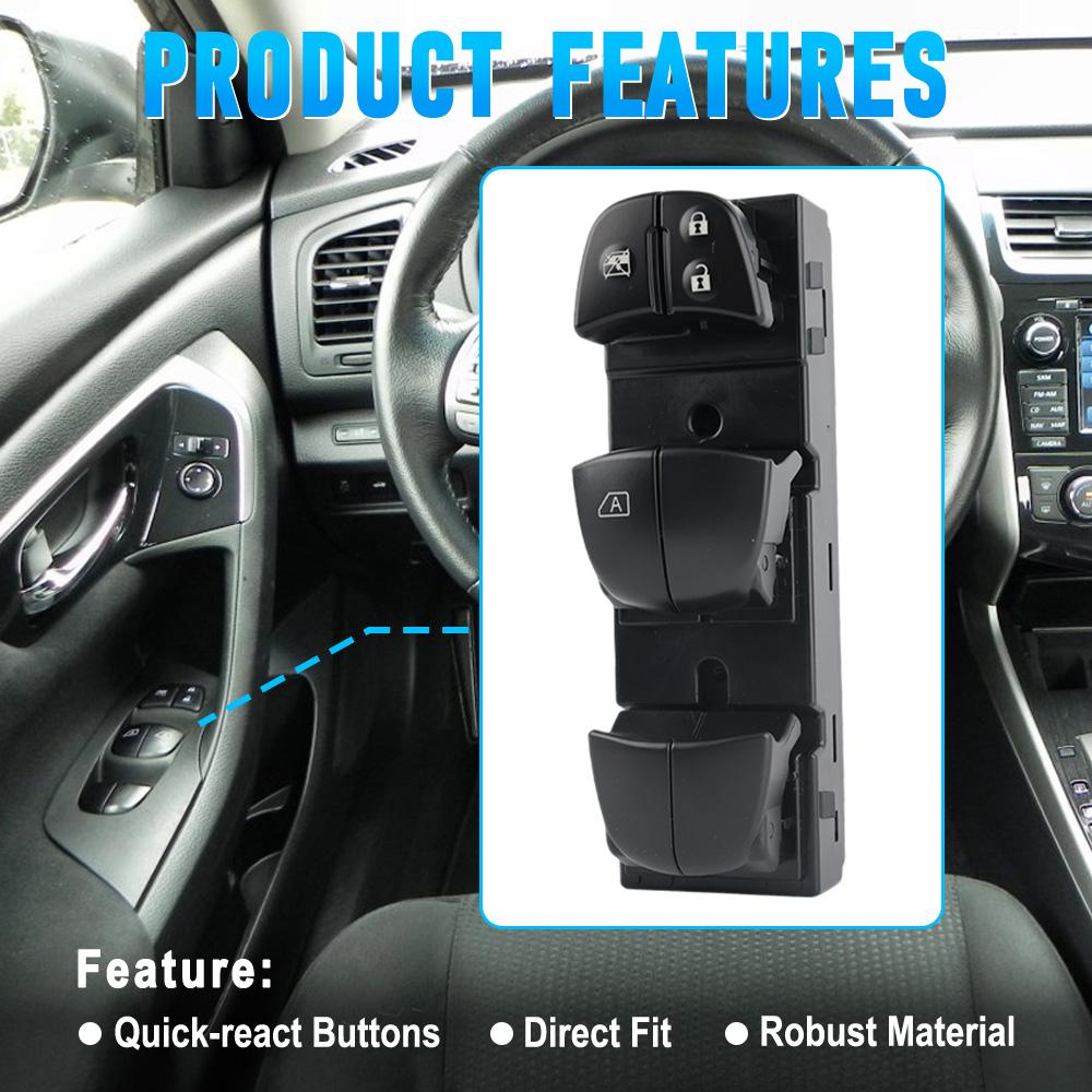 Master Power Window Control Switch for NISSAN ALTIMA FRONTIER LEAF ROGUE SENTRA 2013 2014 2015 2016 2017 2018 25401-3TA5A
