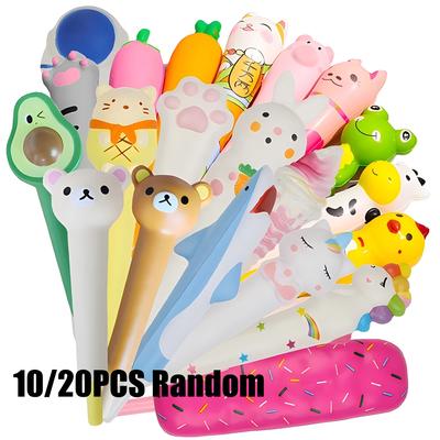 10/ 20 Peças Caneta Gel Design Animal Fofo para Apertar Alívio de Estresse Fofo Infantil Estética Papelaria Neutro Engraçado Uso Escritório Escola, Presentes Divertidos para Festa Aniversário