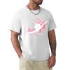Rhythmic Gymnastics Leap With Hoop White Tshirt Graphic Print Short Sleeve Tshirt
