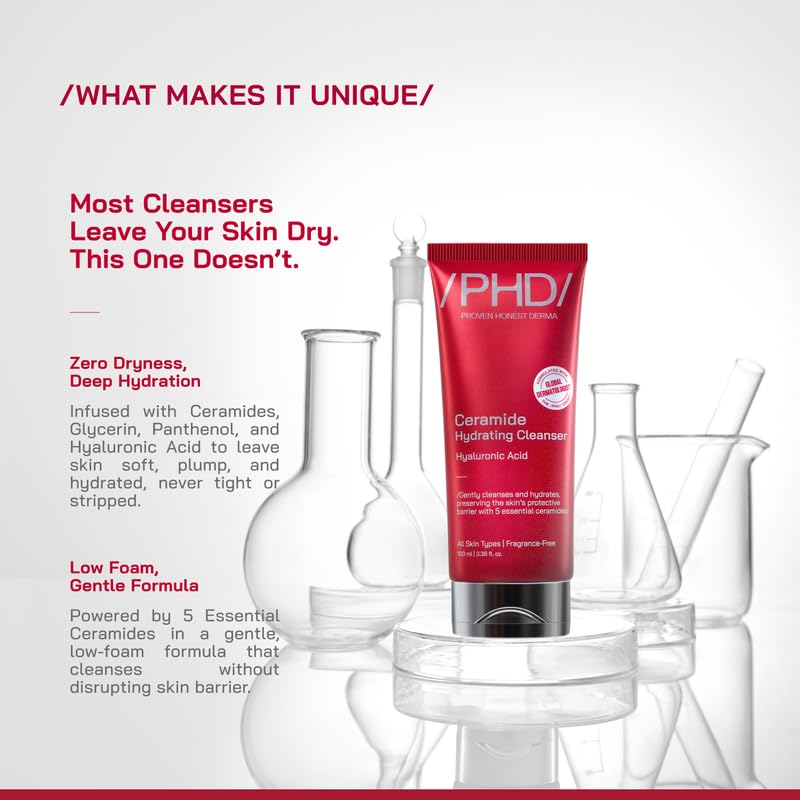 /PHD/ Ceramide Hydrating Cleanser Pack Of 2 100 ml Non Drying Gel Face Wash For All Skin Types
