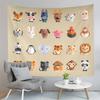 Cartoon Baby Animals Tapestry Cute Tiger Tapestry Creative Theme for Children Wall Hanging Living Room Bedroom Dorm Tapestries