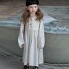 Girls' Spring Retro French Lace Long Sleeve Dress