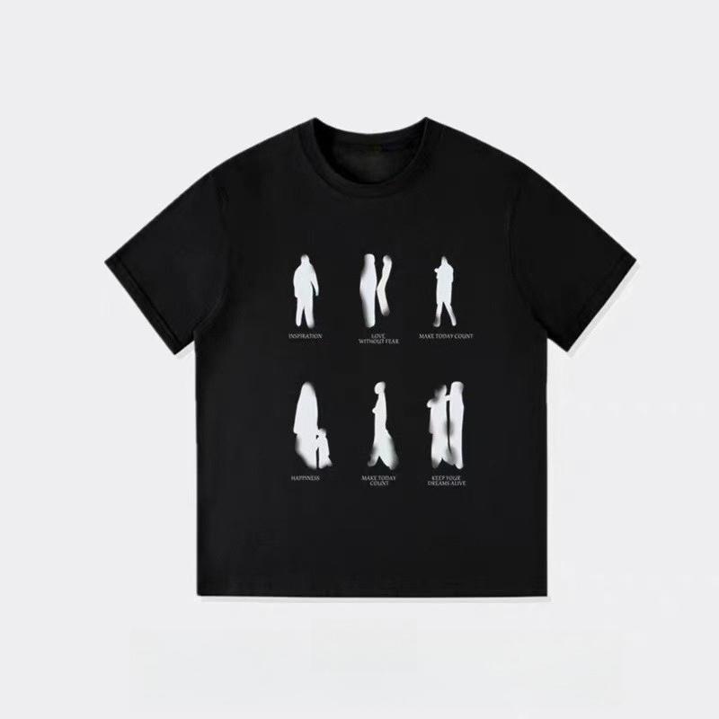 Soft Comfy Cotton Abstract Silhouette Graphic Unisex TShirt Summer Streetwear Inspirational Print Loose Short Sleeve Tee