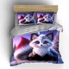 Cute Blue-Eyed Fox In Snowy Night Printed Duvet Cover Set1 Duvet Cover+2 Pillowcasemulti Size Bedroom Bedding Decor Luxury Gift
