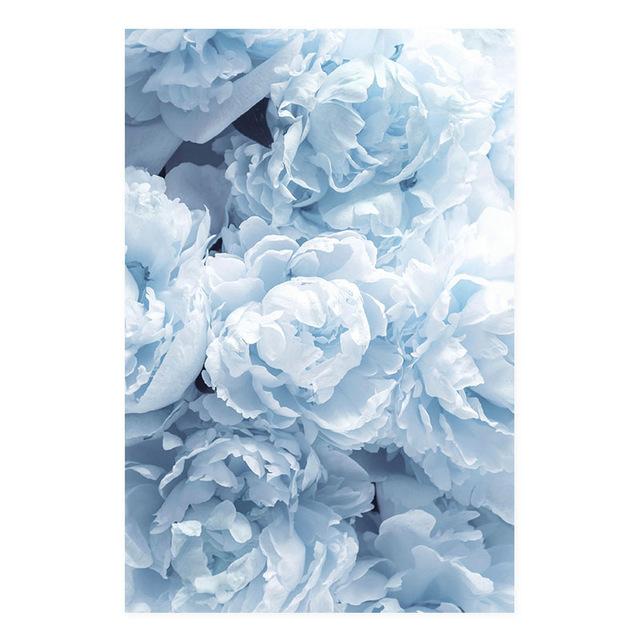 

Современный синий цветок пиона, марокканский исламский Аллах, мусульманское письмо, дверь, холст, картина, плакат, настенная художественная картина для гостиной 60x90cm No Frame