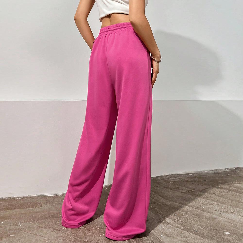European and American Sweatpants Women's Loose and Thin Mopping Straight Casual Trousers High Waist Wide Leg Trousers Drape Sweatpants