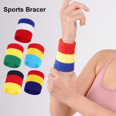 Sportarmband, Regenbogen-gestreifte Schweißbänder, Handgelenkstütze für Männer und Frauen, Fitnessstudio, Sportzubehör, atmungsaktive, elastische Handgelenkstütze