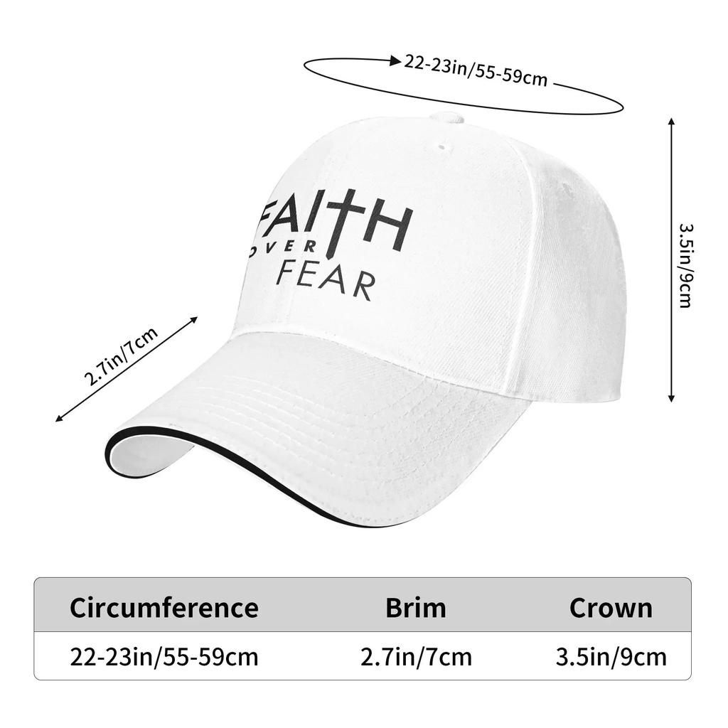 Christian Faith Over Fear Baseball Cap  Street Style Men Adult Trucker Hat Sun Visor Print Kpop Rock Baseball Caps Birthday Gift