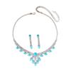 Bridal Rhinestone Necklace & Earrings Set - Evening Wedding Jewelry Accessories